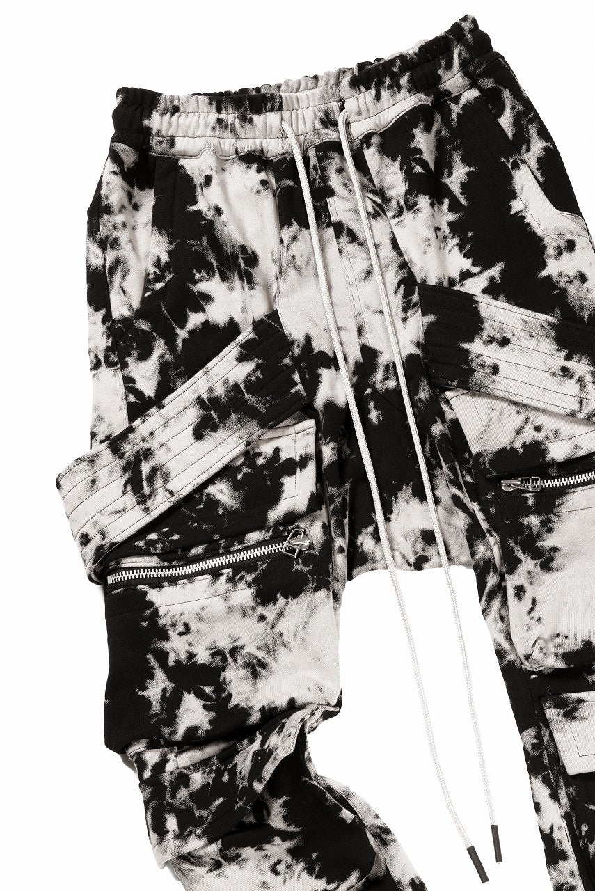 A.F ARTEFACT BELT CARGO SAROUEL JOGGER / MOTTLED DYING (BLACK x IVORY) - Image 6