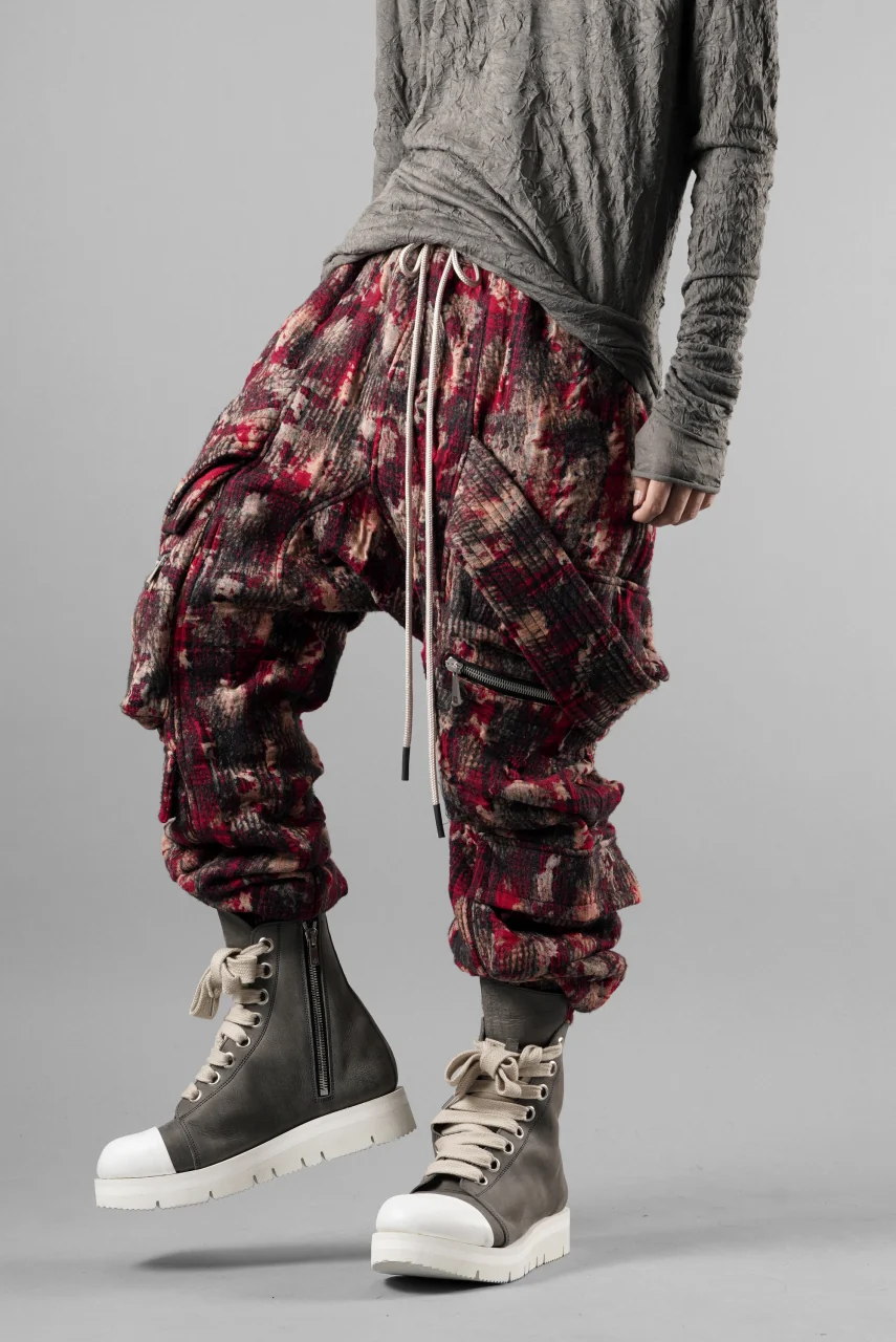 A.F ARTEFACT BELTED DETAIL JOGGER / JACQUARD ABSTRACT PATTERN (RED) - Image 10