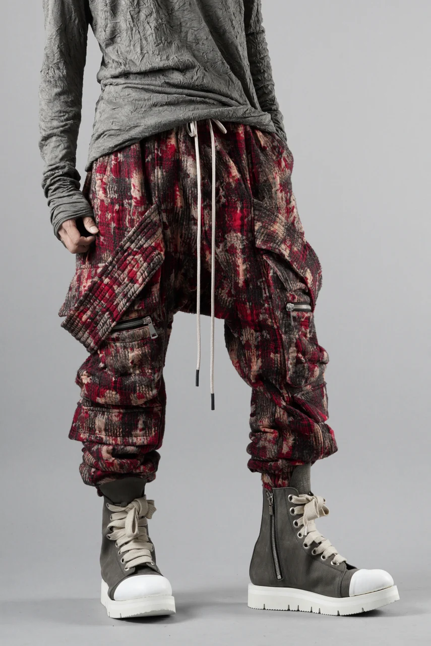 A.F ARTEFACT BELTED DETAIL JOGGER / JACQUARD ABSTRACT PATTERN (RED) - Image 11