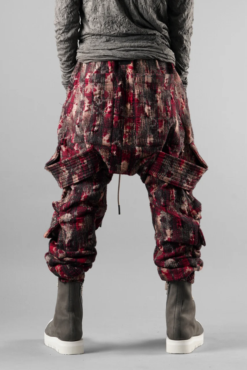 A.F ARTEFACT BELTED DETAIL JOGGER / JACQUARD ABSTRACT PATTERN (RED) - Image 12