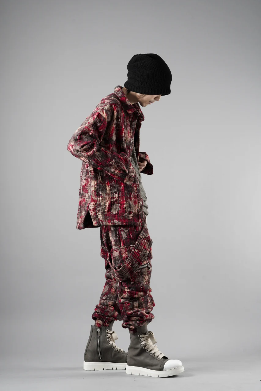 A.F ARTEFACT BELTED DETAIL JOGGER / JACQUARD ABSTRACT PATTERN (RED) - Image 15