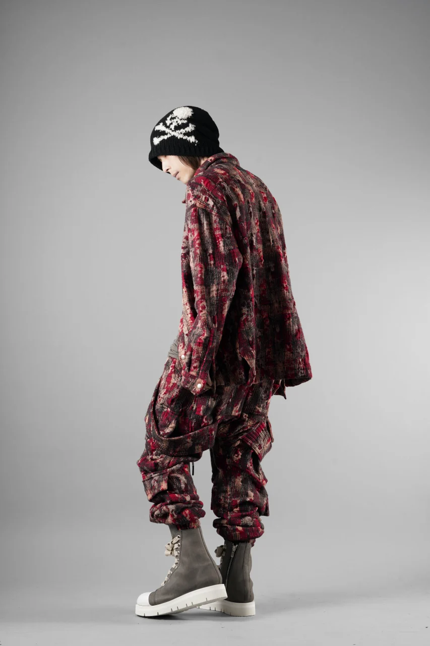 A.F ARTEFACT BELTED DETAIL JOGGER / JACQUARD ABSTRACT PATTERN (RED) - Image 16