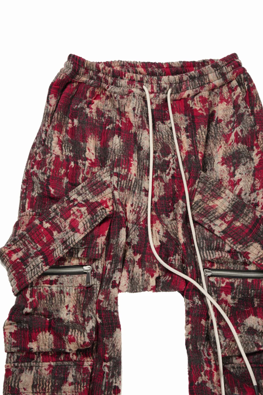 A.F ARTEFACT BELTED DETAIL JOGGER / JACQUARD ABSTRACT PATTERN (RED) - Image 5