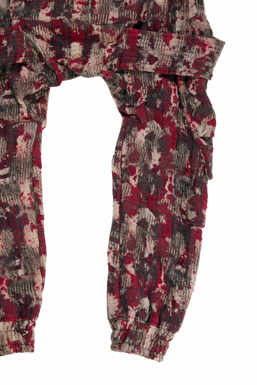 A.F ARTEFACT BELTED DETAIL JOGGER / JACQUARD ABSTRACT PATTERN (RED) - Image 7