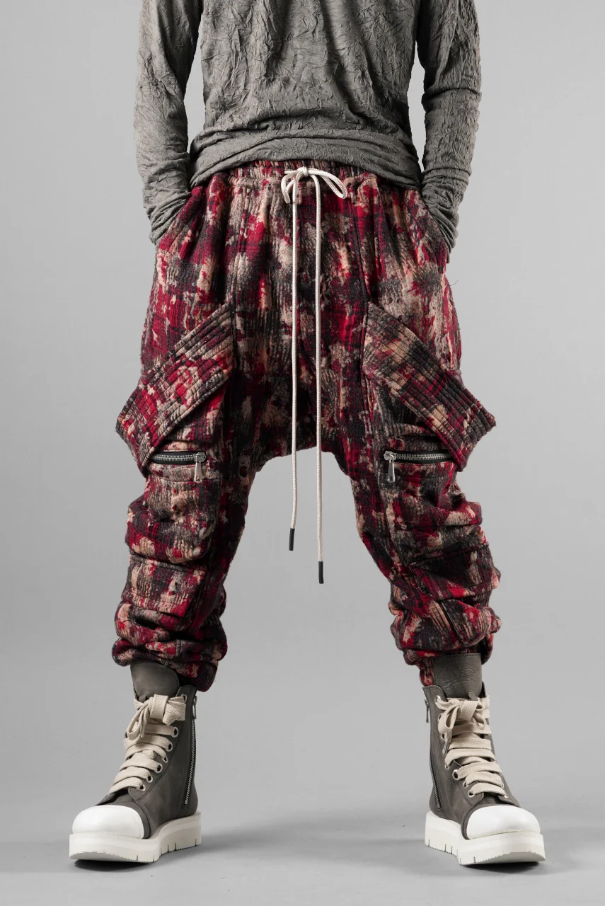 A.F ARTEFACT BELTED DETAIL JOGGER / JACQUARD ABSTRACT PATTERN (RED) - Image 9