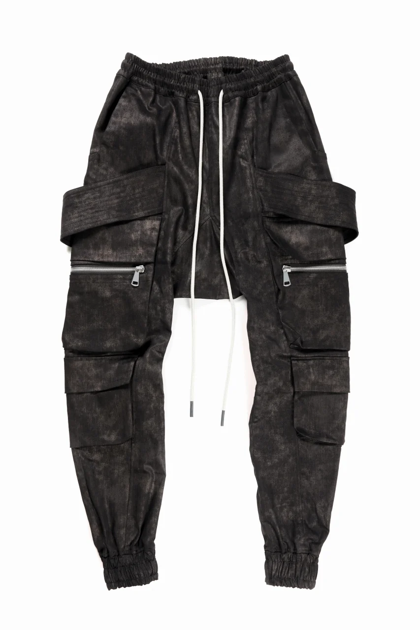 A.F ARTEFACT BELTED DETAIL JOGGER / METAL STEAM CAMOUFLAGE (BLACK×BROWN)