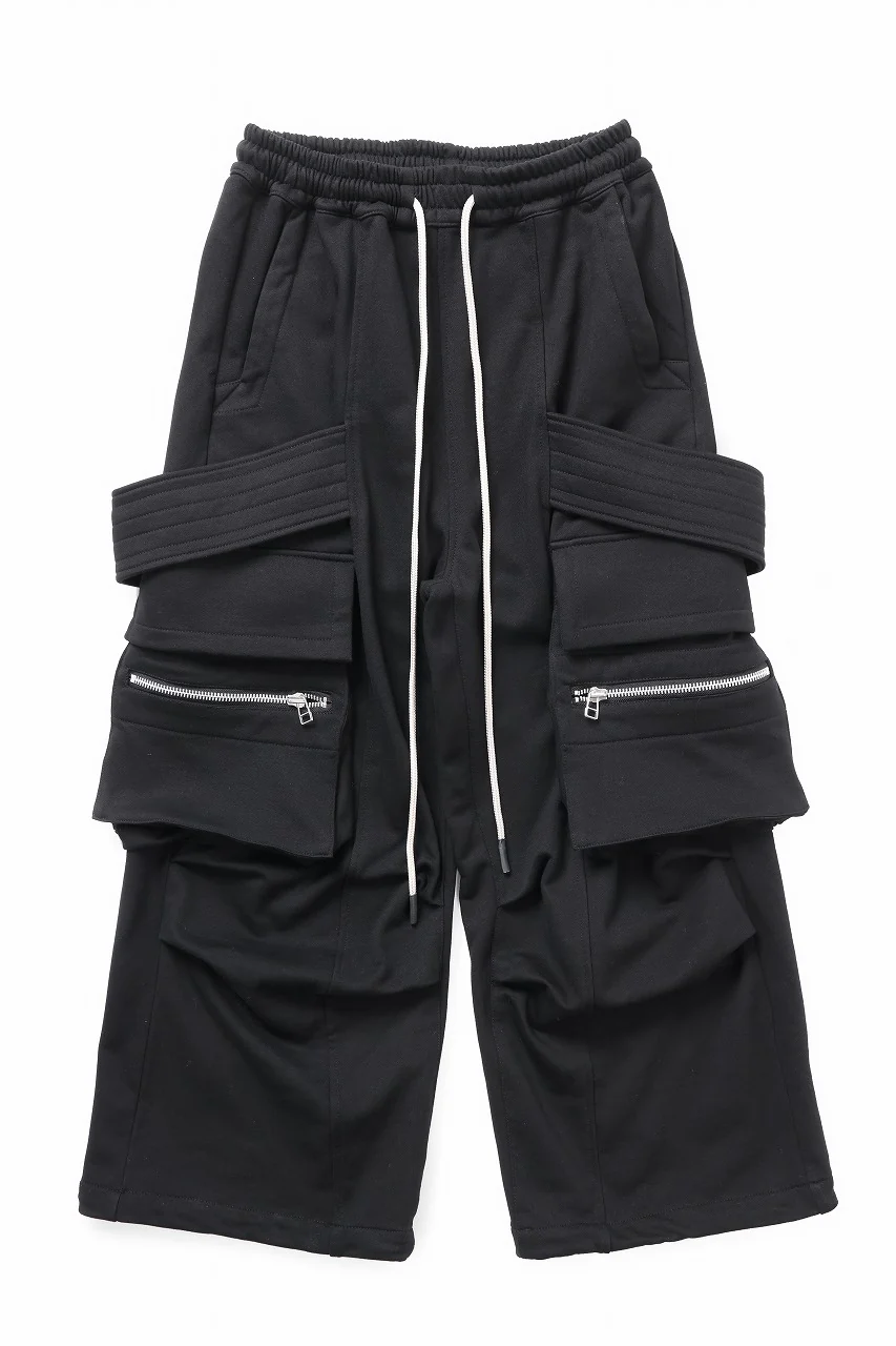 A.F ARTEFACT BELTED EXTREME WIDE CARGO PANTS (BLACK) - Image 2