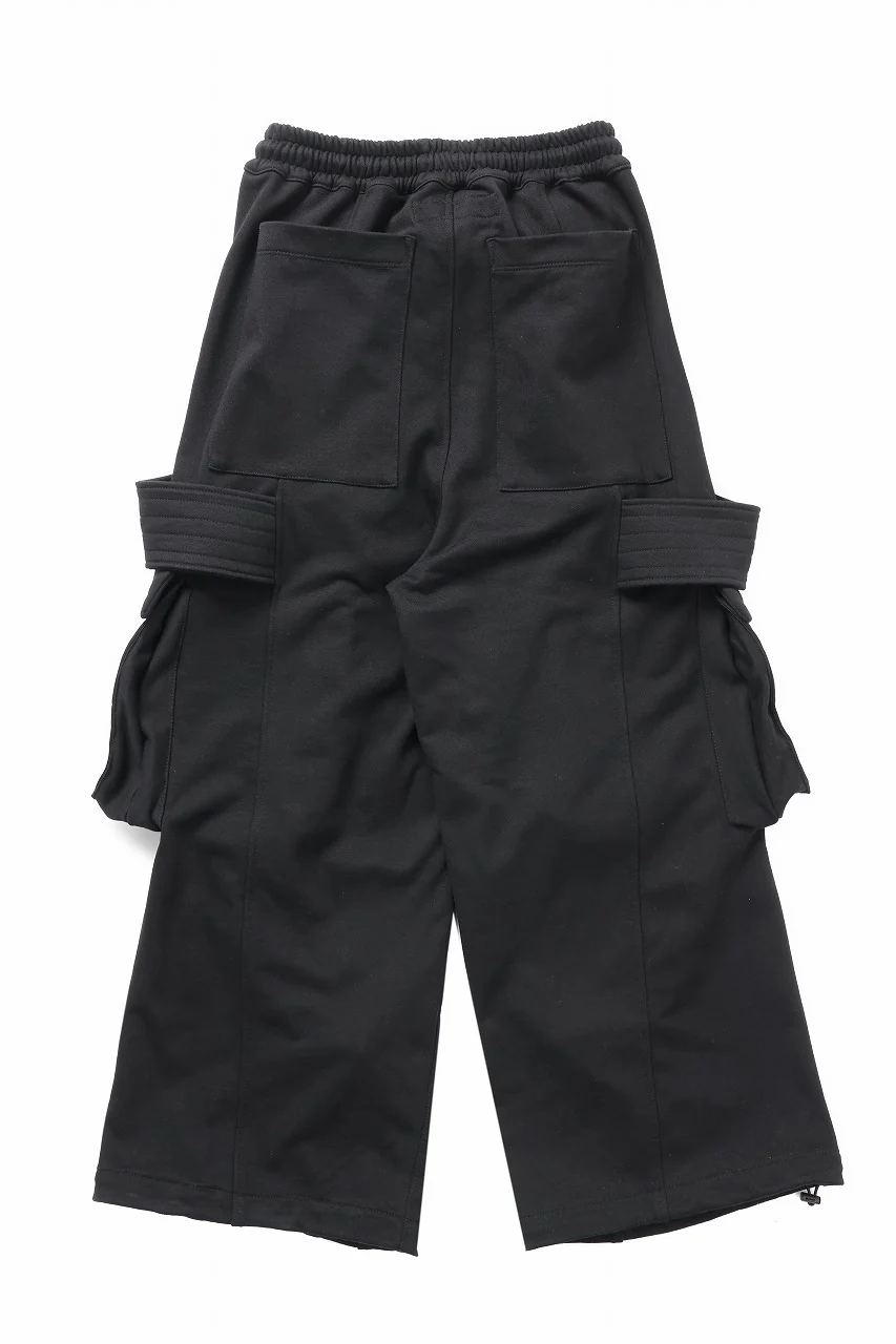 A.F ARTEFACT BELTED EXTREME WIDE CARGO PANTS (BLACK) - Image 4