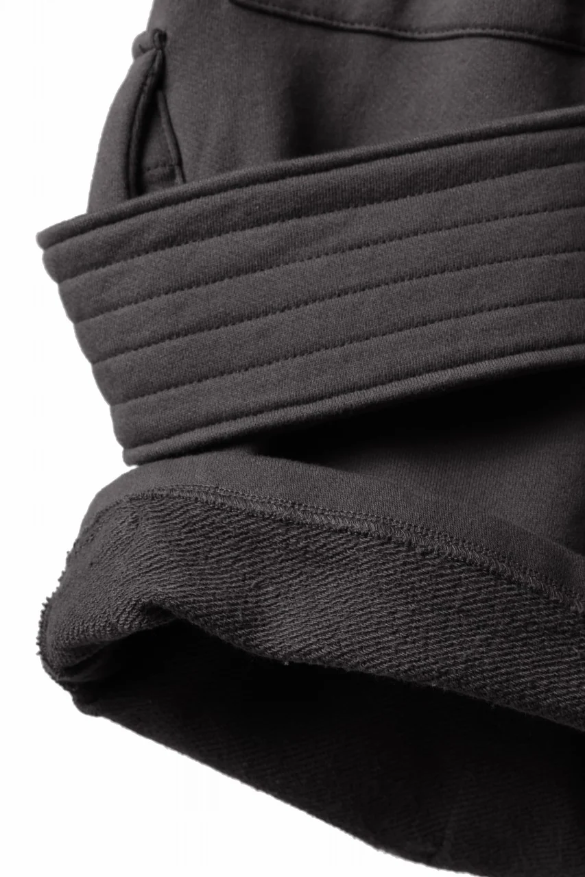 A.F ARTEFACT BELTED FLAP ZIP CARGO SARROUEL SHORTS / COTTON FLEECE (D.GREY) - Image 11