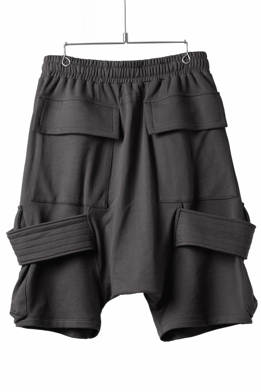 A.F ARTEFACT BELTED FLAP ZIP CARGO SARROUEL SHORTS / COTTON FLEECE (D.GREY) - Image 3