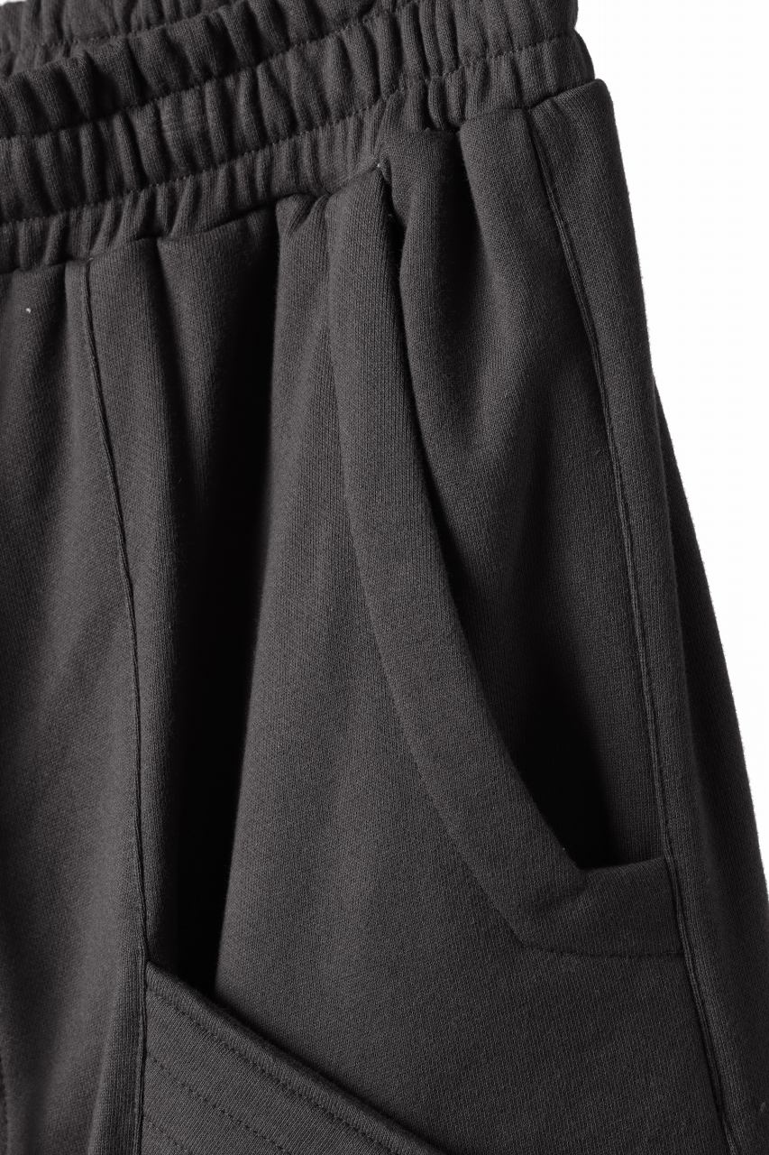A.F ARTEFACT BELTED FLAP ZIP CARGO SARROUEL SHORTS / COTTON FLEECE (D.GREY) - Image 8
