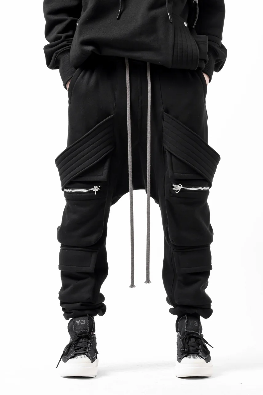 A.F ARTEFACT BELTED FLAP ZIP SARROUEL CARGO PANTS (BLACK) - Image 3