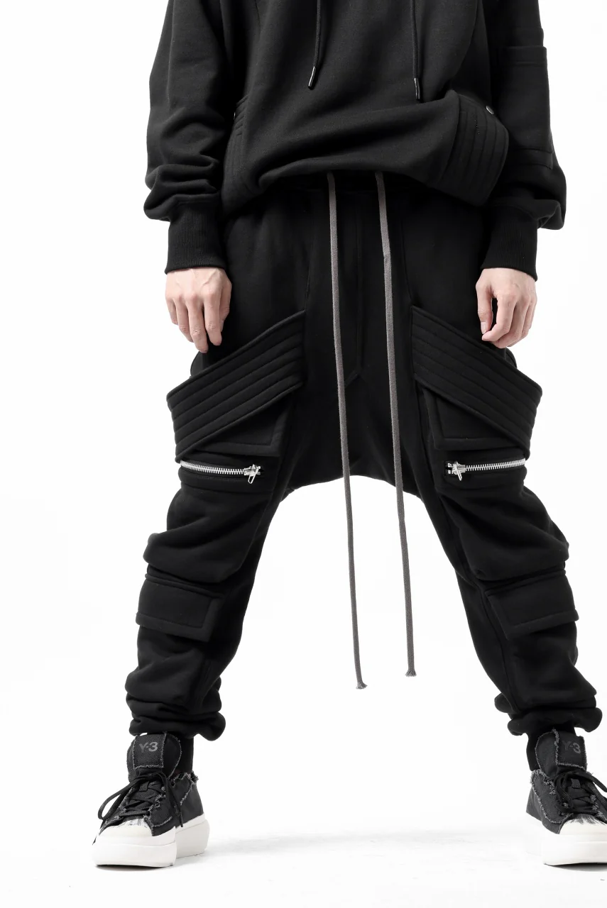 A.F ARTEFACT BELTED FLAP ZIP SARROUEL CARGO PANTS (BLACK) - Image 4