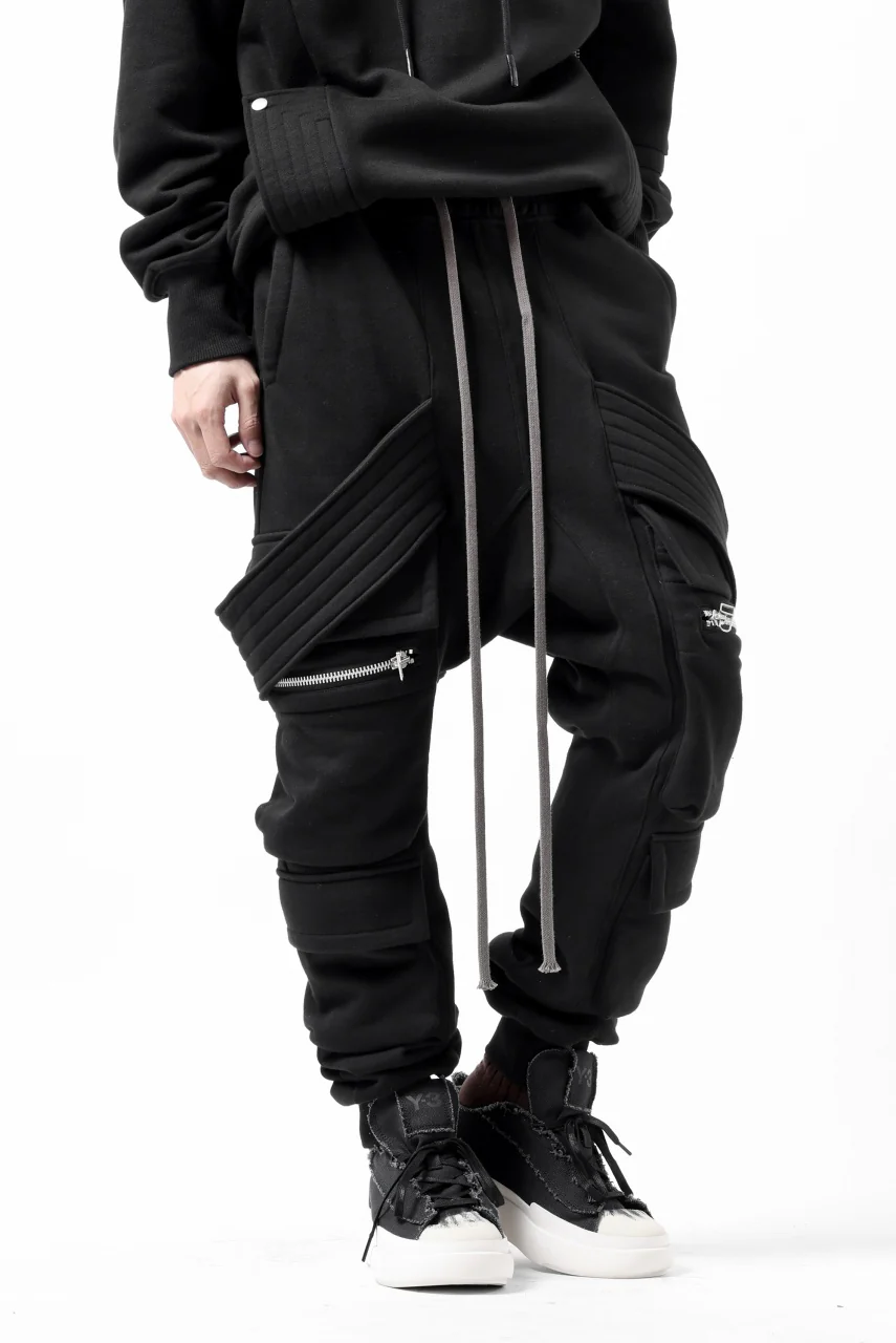 A.F ARTEFACT BELTED FLAP ZIP SARROUEL CARGO PANTS (BLACK) - Image 5