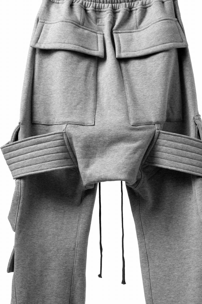 A.F ARTEFACT BELTED FLAP ZIP SARROUEL CARGO PANTS (HEATHER GREY) - Image 10