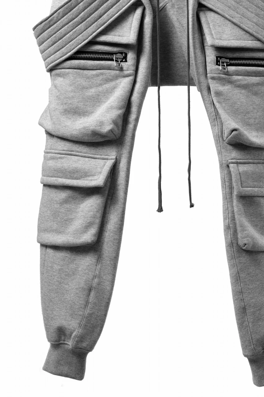 A.F ARTEFACT BELTED FLAP ZIP SARROUEL CARGO PANTS (HEATHER GREY) - Image 7