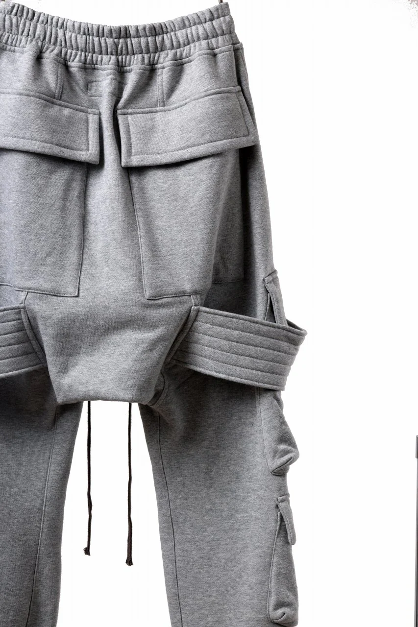 A.F ARTEFACT BELTED FLAP ZIP SARROUEL CARGO PANTS (HEATHER GREY) - Image 9