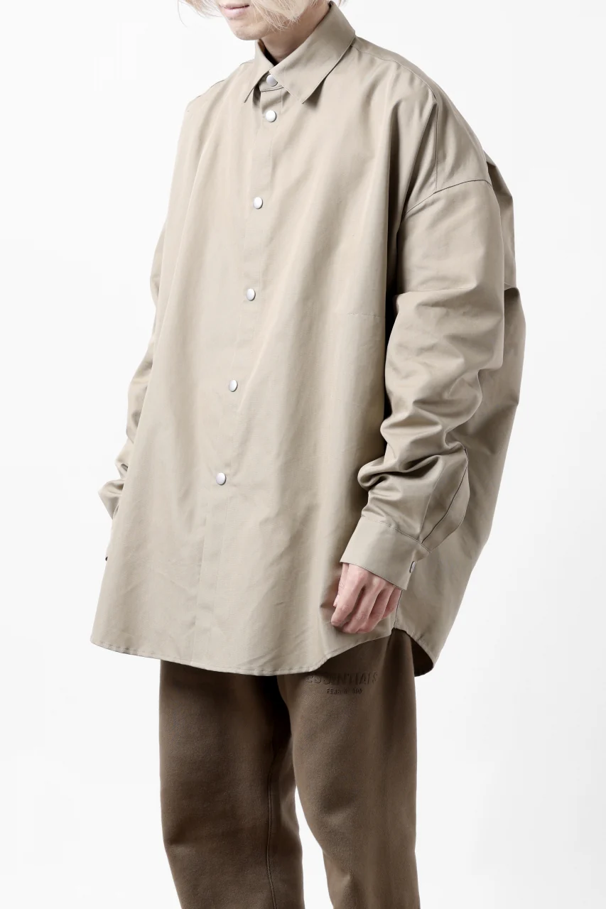 A.F ARTEFACT SNAPPED COCOON SHIRT / CONY BROAD (BEIGE) - Image 2