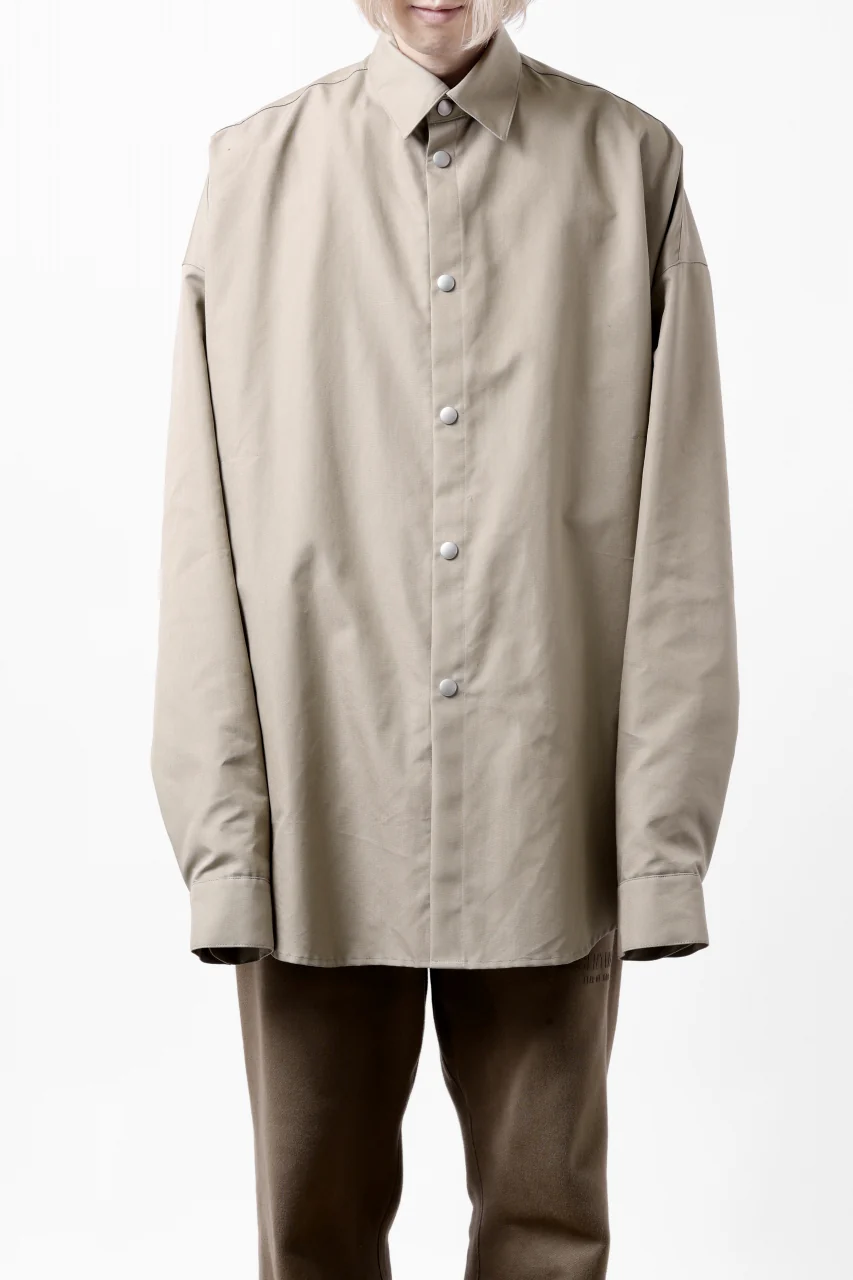 A.F ARTEFACT SNAPPED COCOON SHIRT / CONY BROAD (BEIGE) - Image 3