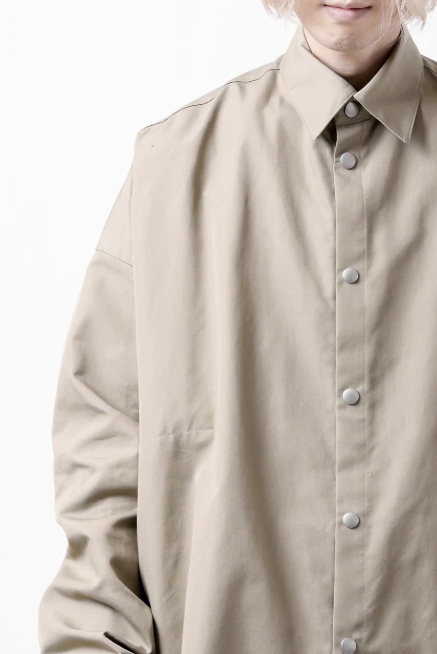 A.F ARTEFACT SNAPPED COCOON SHIRT / CONY BROAD (BEIGE) - Image 8