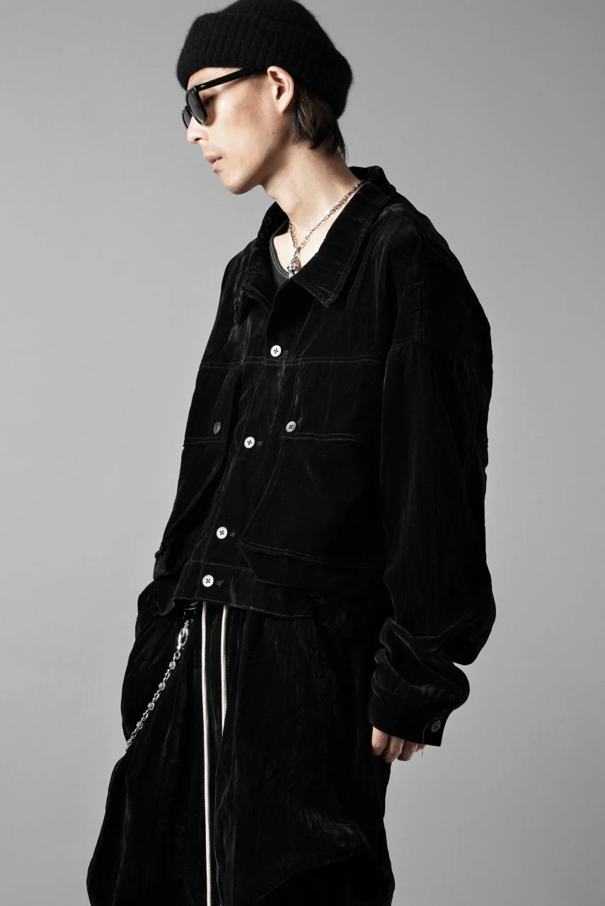 A.F ARTEFACT BIG POCKET SHORT BLOUSON / WASHER VELOR (BLACK) - Image 18