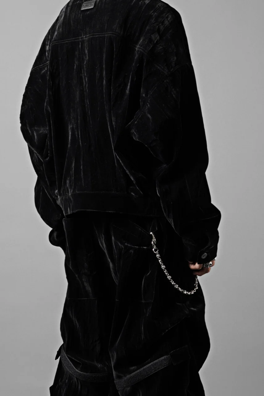A.F ARTEFACT BIG POCKET SHORT BLOUSON / WASHER VELOR (BLACK) - Image 19