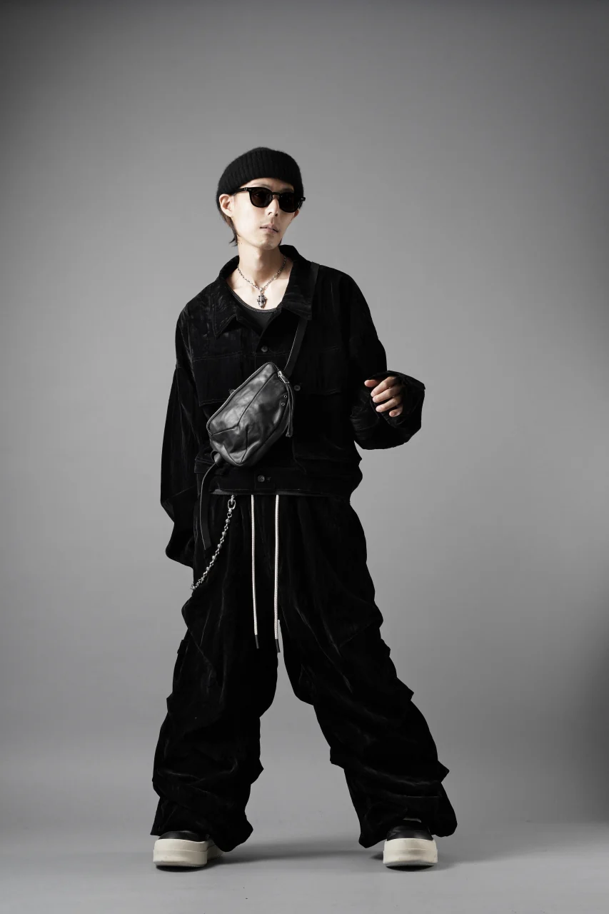 A.F ARTEFACT BIG POCKET SHORT BLOUSON / WASHER VELOR (BLACK) - Image 23