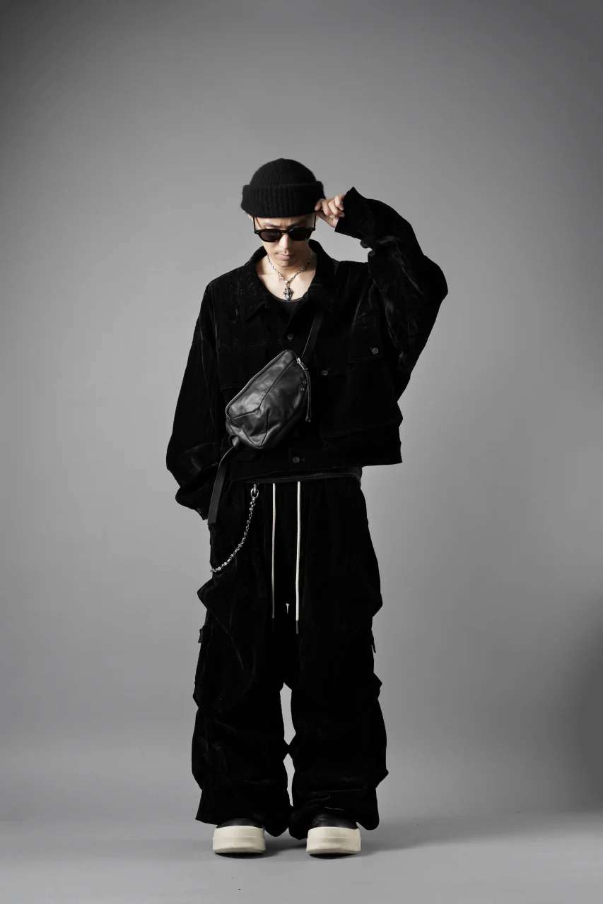 A.F ARTEFACT BIG POCKET SHORT BLOUSON / WASHER VELOR (BLACK) - Image 25