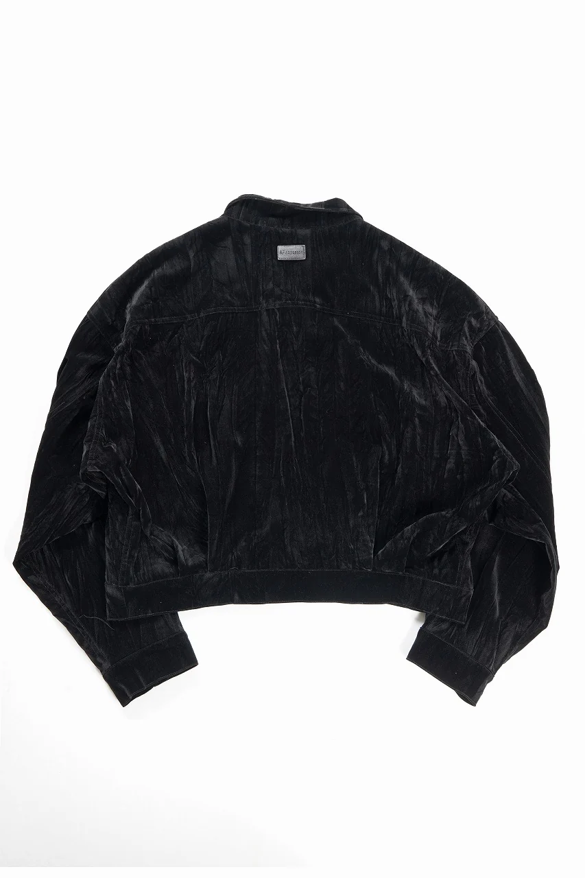 A.F ARTEFACT BIG POCKET SHORT BLOUSON / WASHER VELOR (BLACK) - Image 4