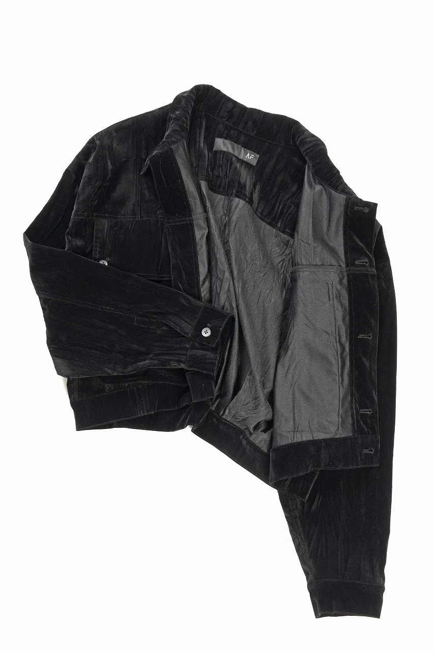 A.F ARTEFACT BIG POCKET SHORT BLOUSON / WASHER VELOR (BLACK) - Image 5
