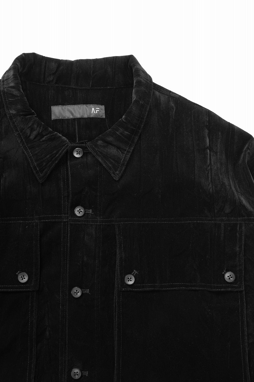A.F ARTEFACT BIG POCKET SHORT BLOUSON / WASHER VELOR (BLACK) - Image 7