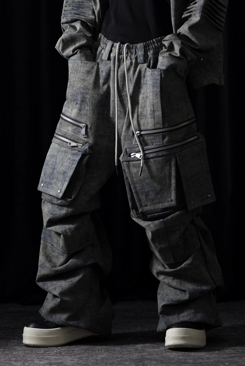 A.F ARTEFACT MULTI FLAP WIDE PANTS / BLENDED SHADES DENIM (STEEL BLUE) - Image 10