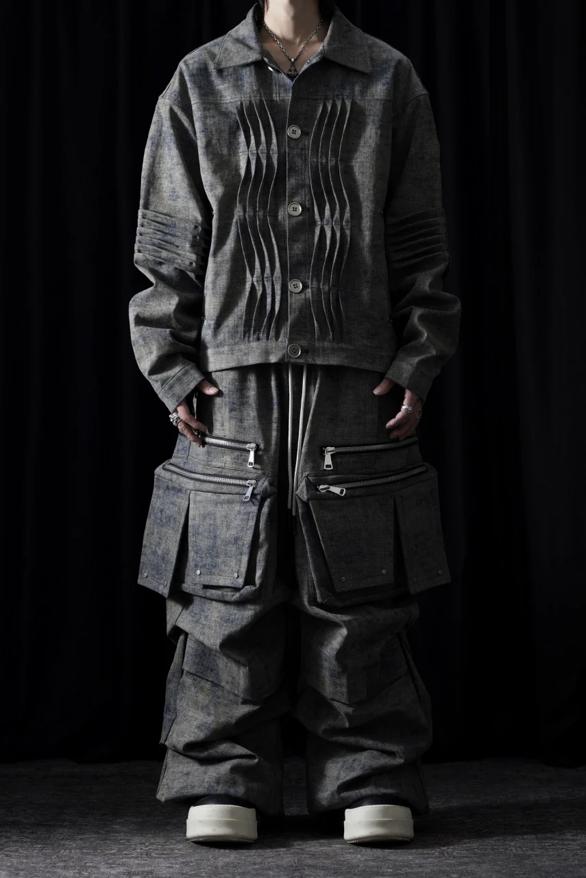 A.F ARTEFACT MULTI FLAP WIDE PANTS / BLENDED SHADES DENIM (STEEL BLUE) - Image 12