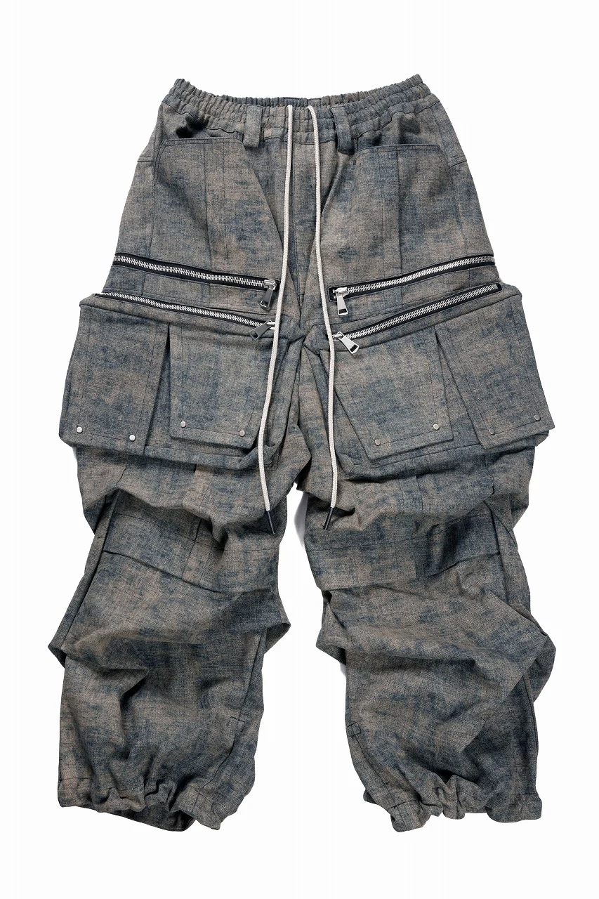 A.F ARTEFACT MULTI FLAP WIDE PANTS / BLENDED SHADES DENIM (STEEL BLUE) - Image 2