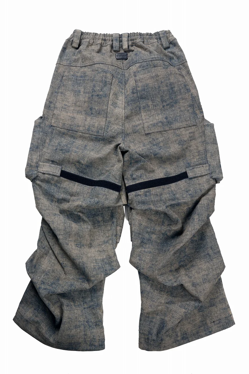 A.F ARTEFACT MULTI FLAP WIDE PANTS / BLENDED SHADES DENIM (STEEL BLUE) - Image 3