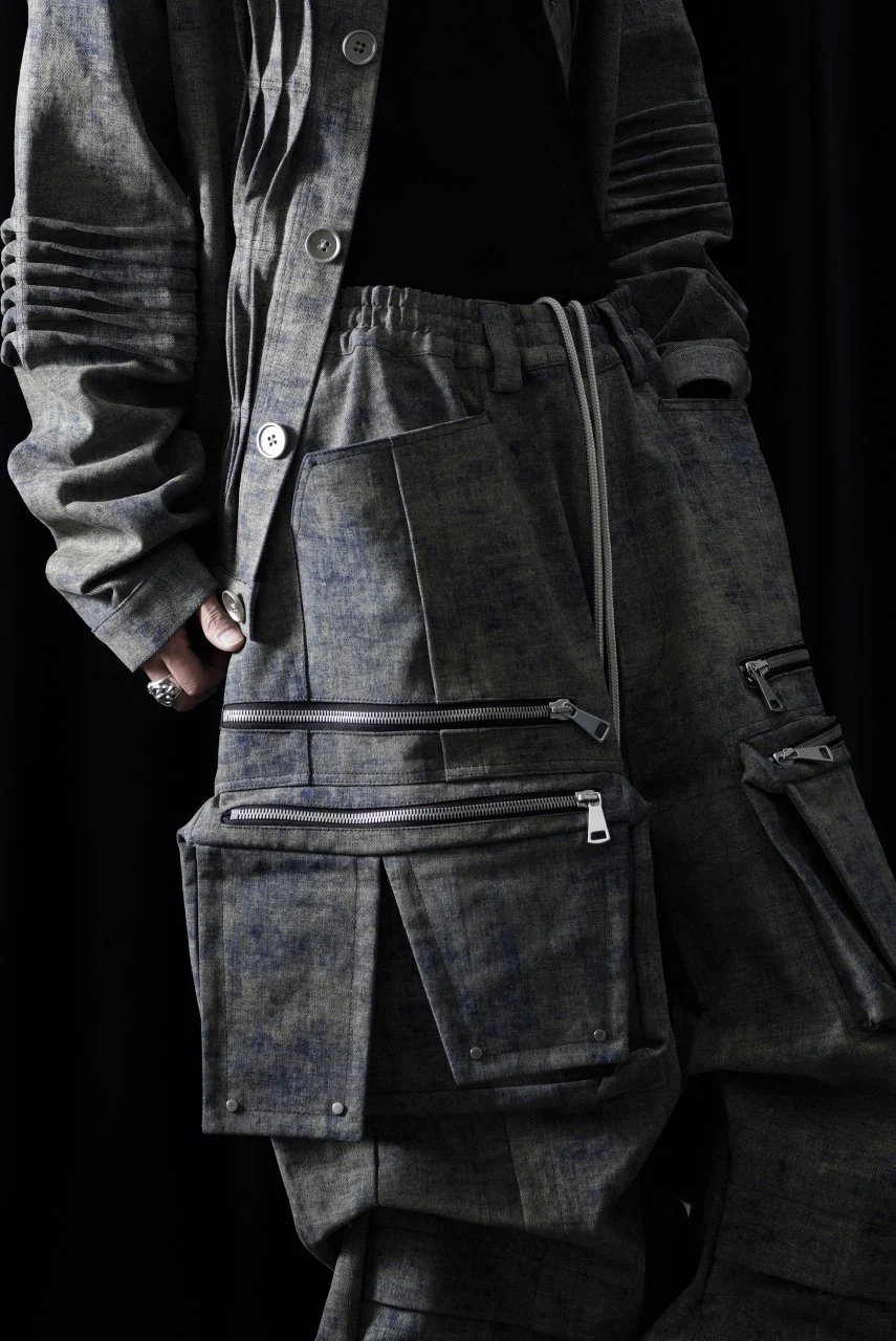 A.F ARTEFACT MULTI FLAP WIDE PANTS / BLENDED SHADES DENIM (STEEL BLUE) - Image 5