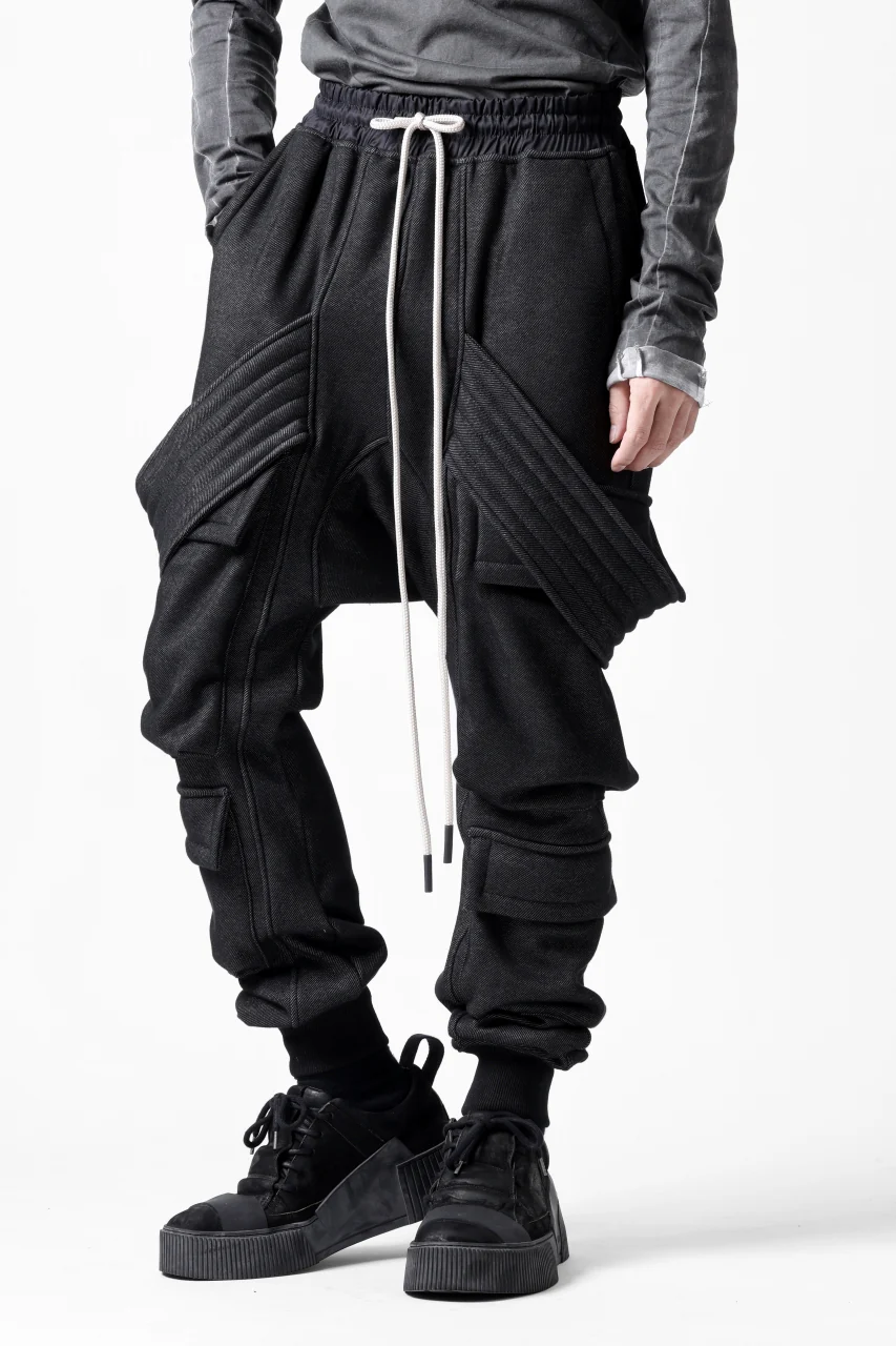 A.F ARTEFACT BOMBER HEAT BELTED SARROUEL CARGO PANTS (MIX BLACK) - Image 3