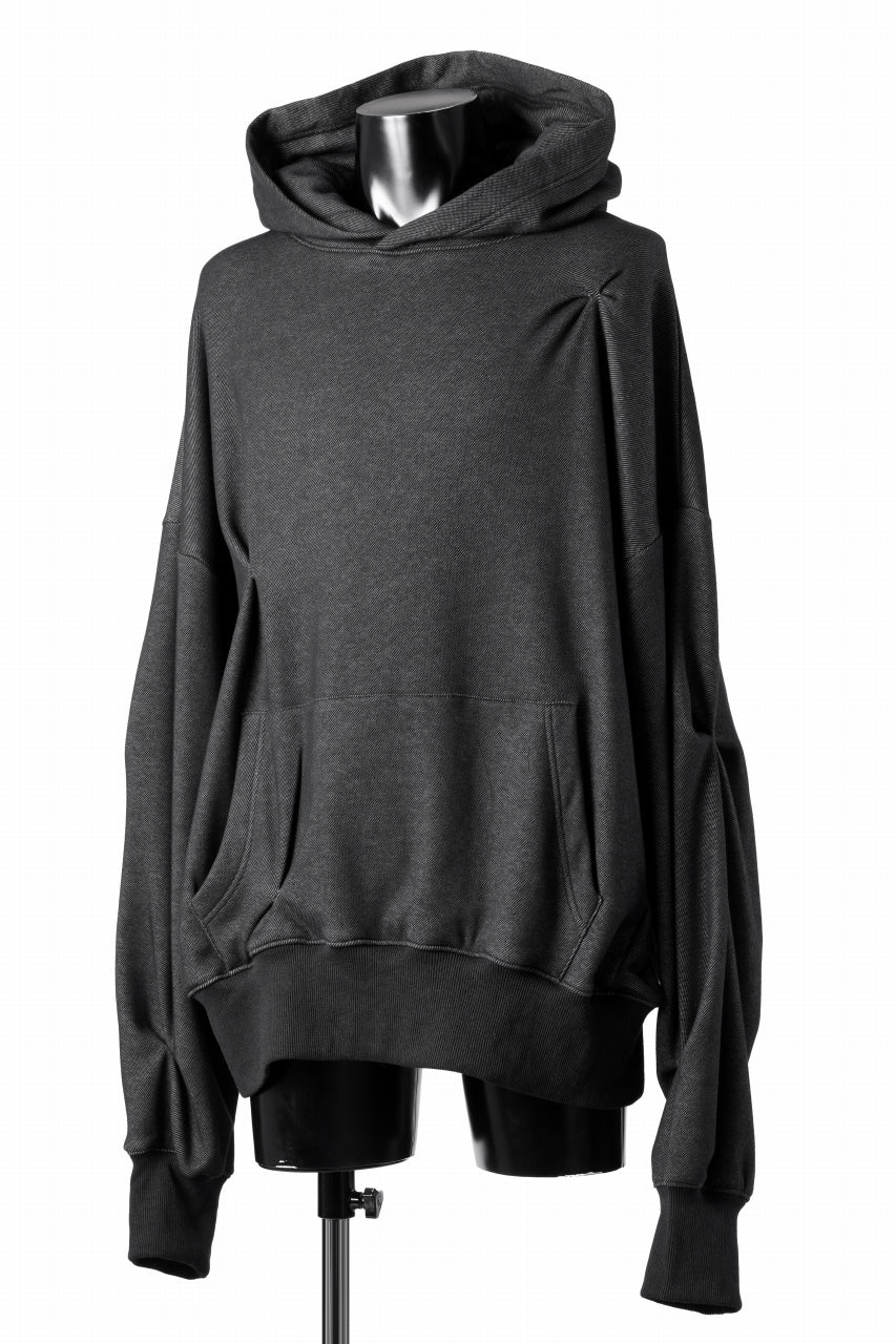 A.F ARTEFACT BOMBER HEAT TUCK HOODIE (MIX BLACK) - Image 2