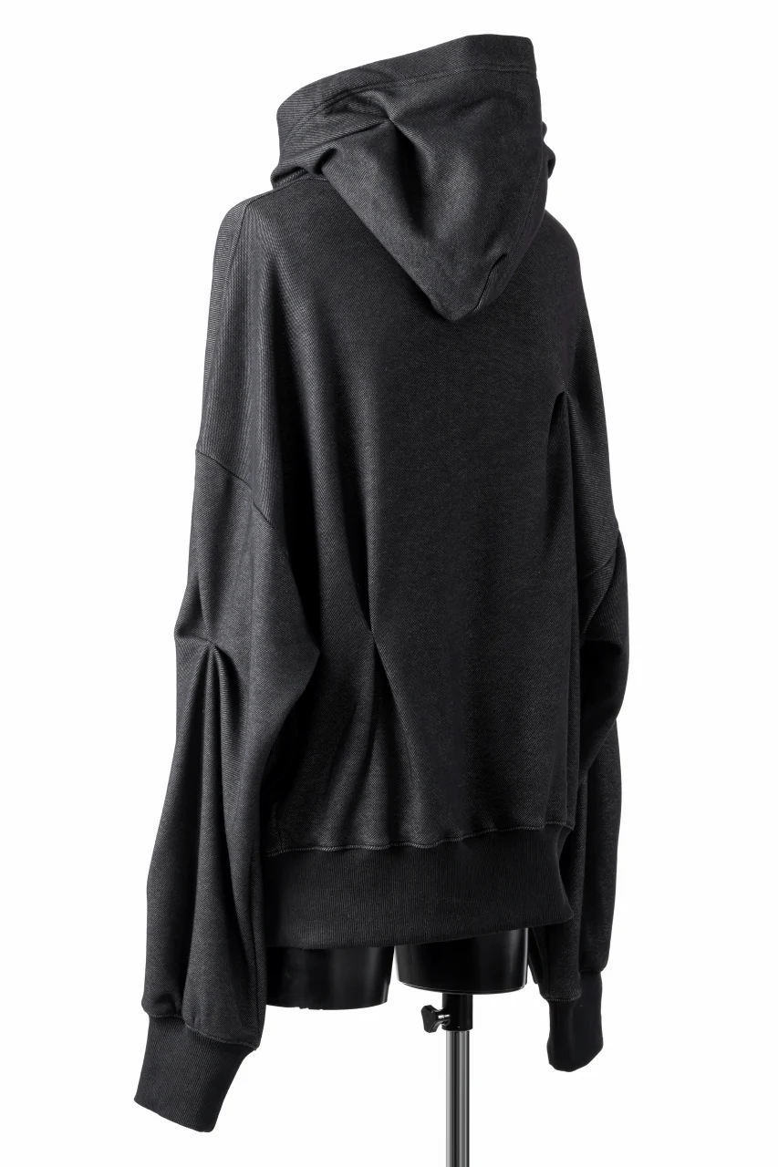 A.F ARTEFACT BOMBER HEAT TUCK HOODIE (MIX BLACK) - Image 4