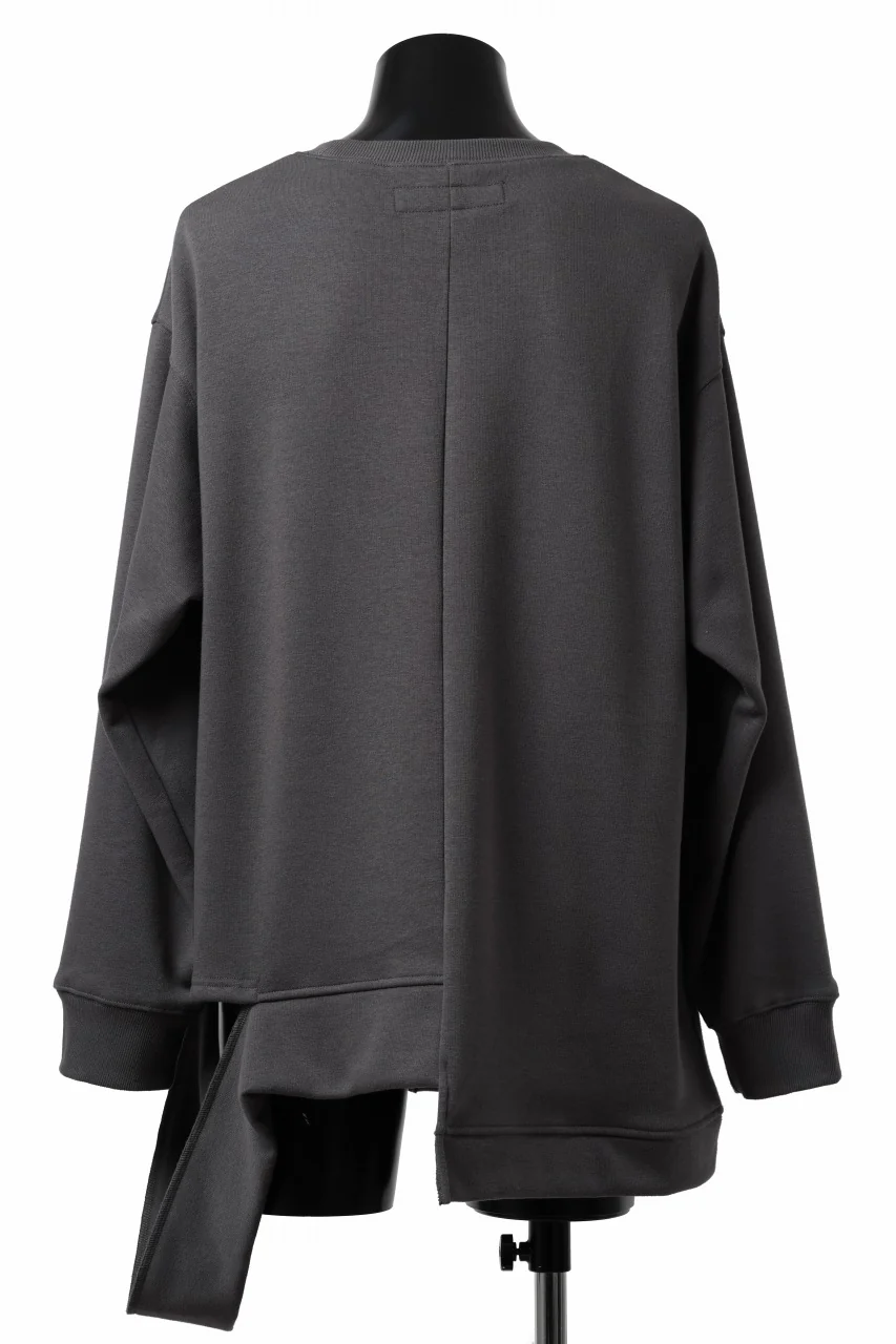 A.F ARTEFACT BOMBERHEAT® ASYMMETRY LOOP HEM TOPS (DARK GREY) - Image 12