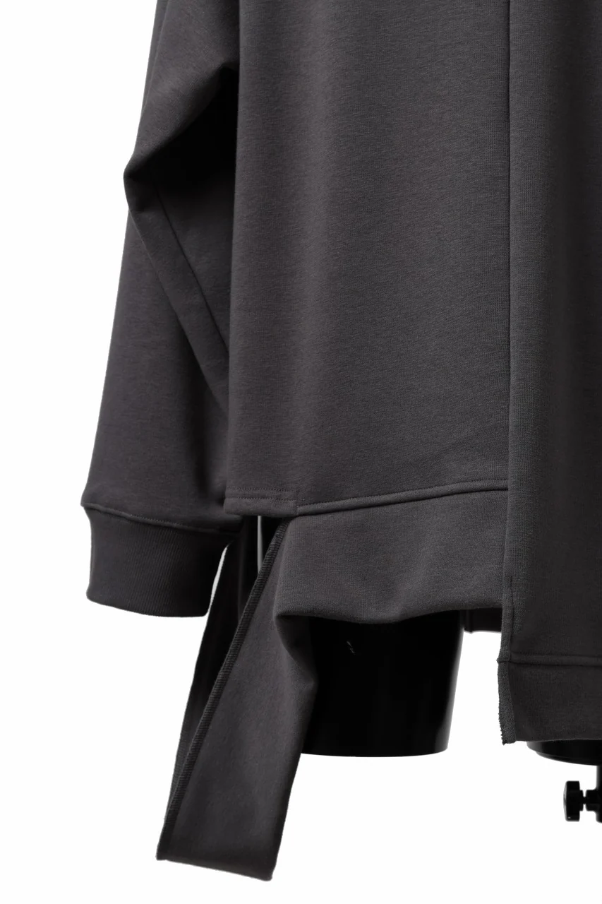A.F ARTEFACT BOMBERHEAT® ASYMMETRY LOOP HEM TOPS (DARK GREY) - Image 16