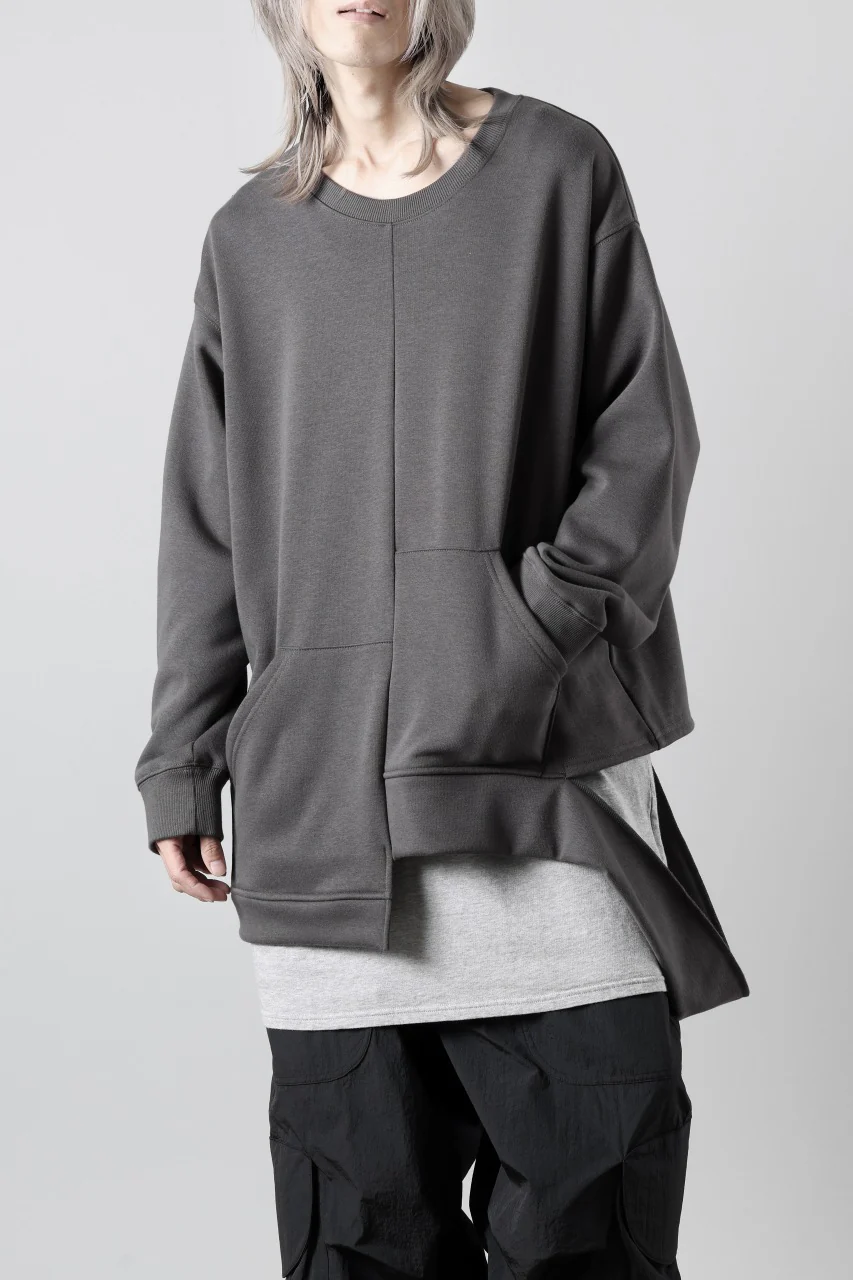 A.F ARTEFACT BOMBERHEAT® ASYMMETRY LOOP HEM TOPS (DARK GREY) - Image 6