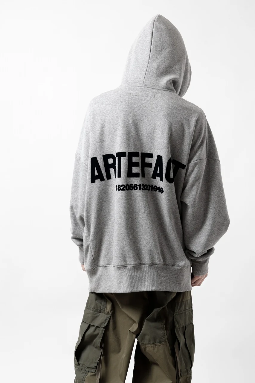 A.F ARTEFACT BOMBERHEAT® BACK LOGO HOODIE (LIGHT GREY) - Image 20
