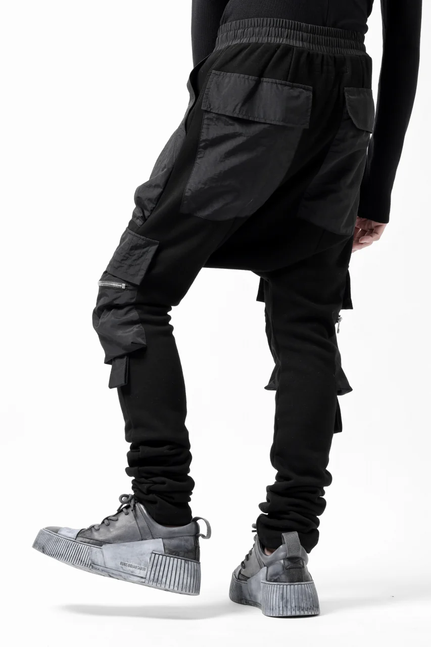 A.F ARTEFACT COMBINATION ZIPPER SARROUEL SKINNY PANTS / BOMBER HEAT® + NYLON (BLACK) - Image 11