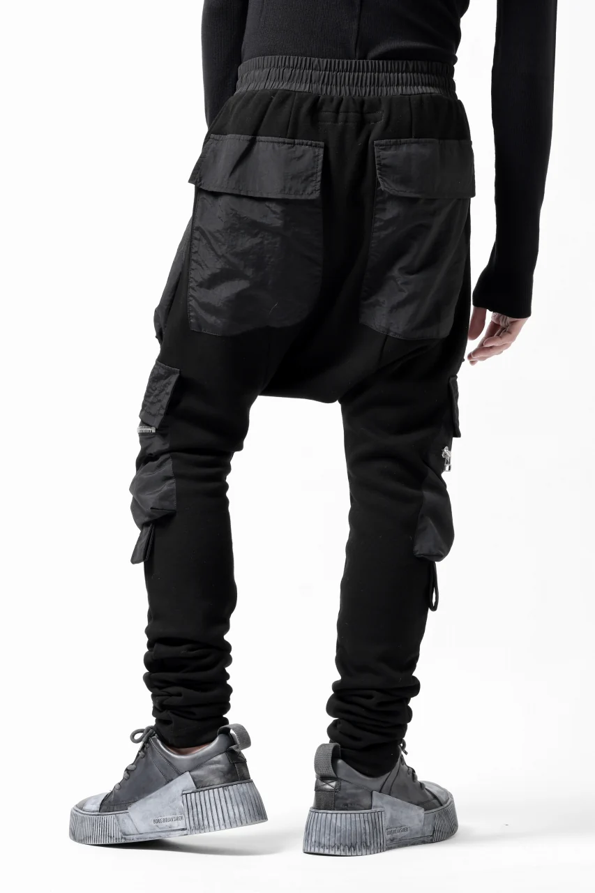 A.F ARTEFACT COMBINATION ZIPPER SARROUEL SKINNY PANTS / BOMBER HEAT® + NYLON (BLACK) - Image 13