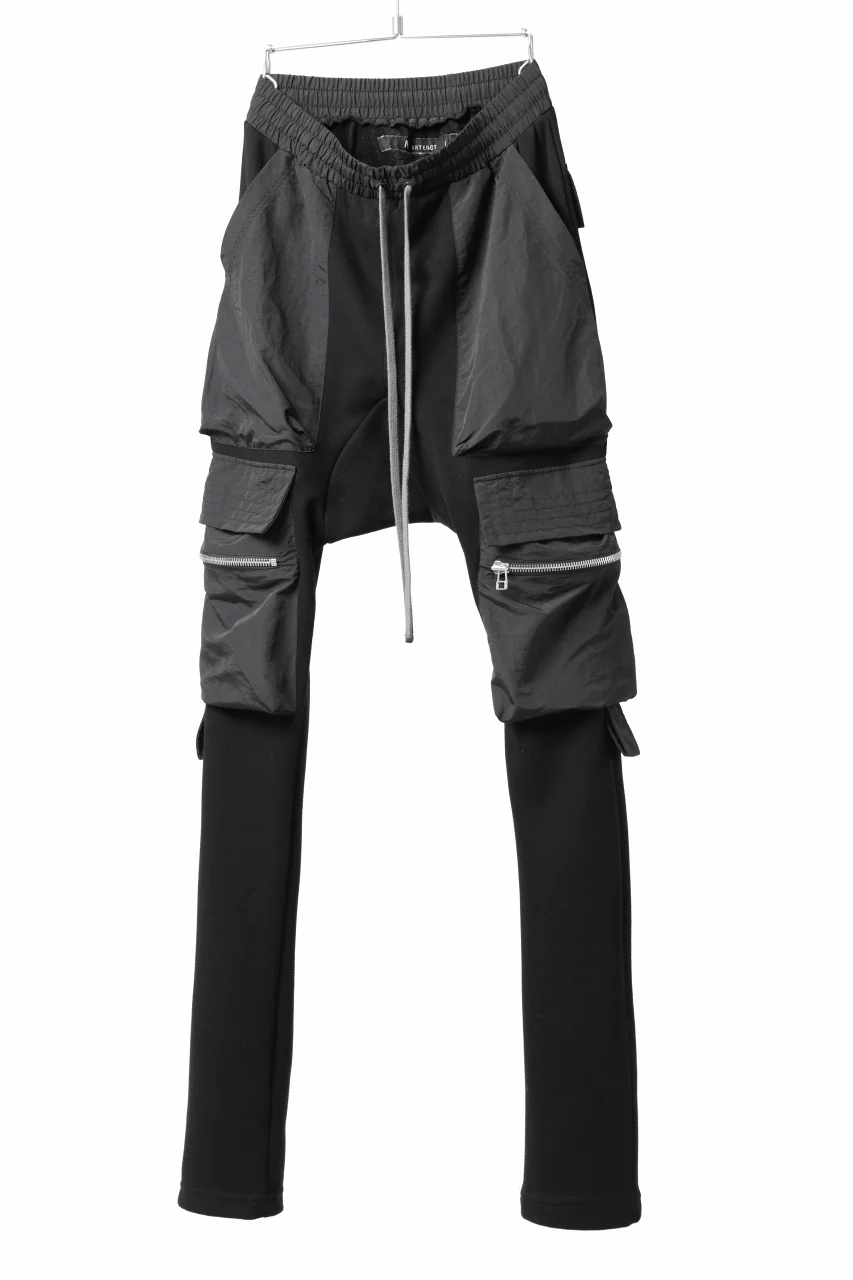A.F ARTEFACT COMBINATION ZIPPER SARROUEL SKINNY PANTS / BOMBER HEAT® + NYLON (BLACK) - Image 15
