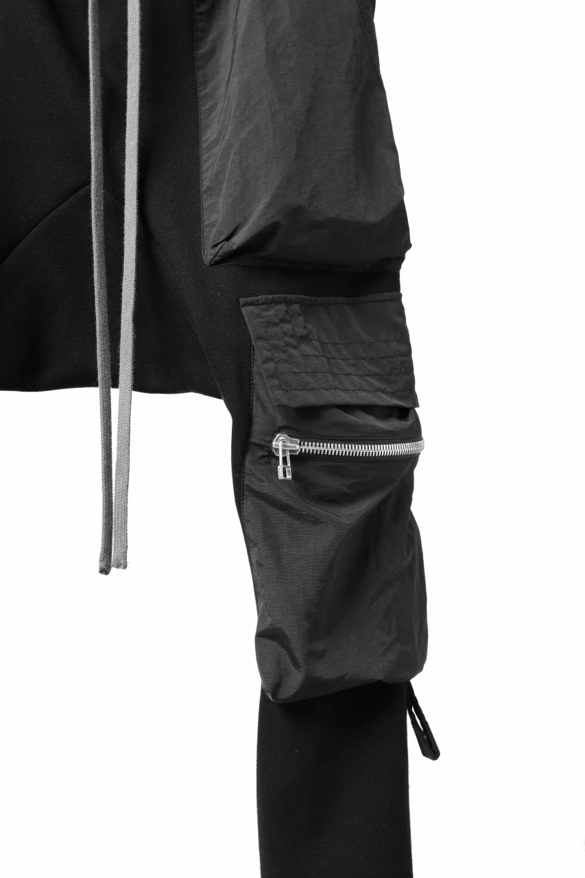 A.F ARTEFACT COMBINATION ZIPPER SARROUEL SKINNY PANTS / BOMBER HEAT® + NYLON (BLACK) - Image 18