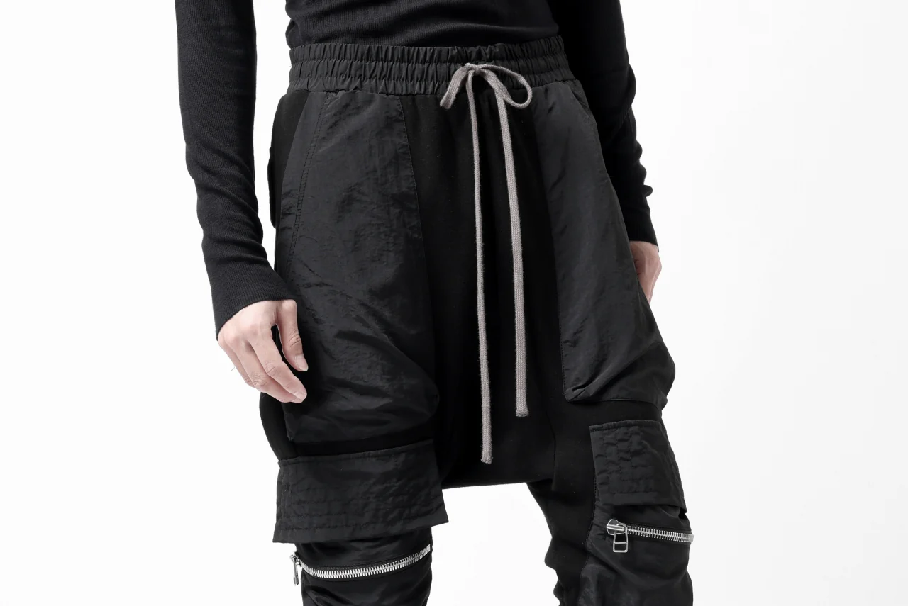 A.F ARTEFACT COMBINATION ZIPPER SARROUEL SKINNY PANTS / BOMBER HEAT® + NYLON (BLACK) - Image 31