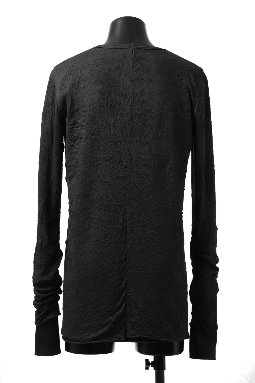 A.F ARTEFACT BomberHEAT×CRUMPLE JERSEY LAYERED TOPS (BLACK×BLACK) - Image 10