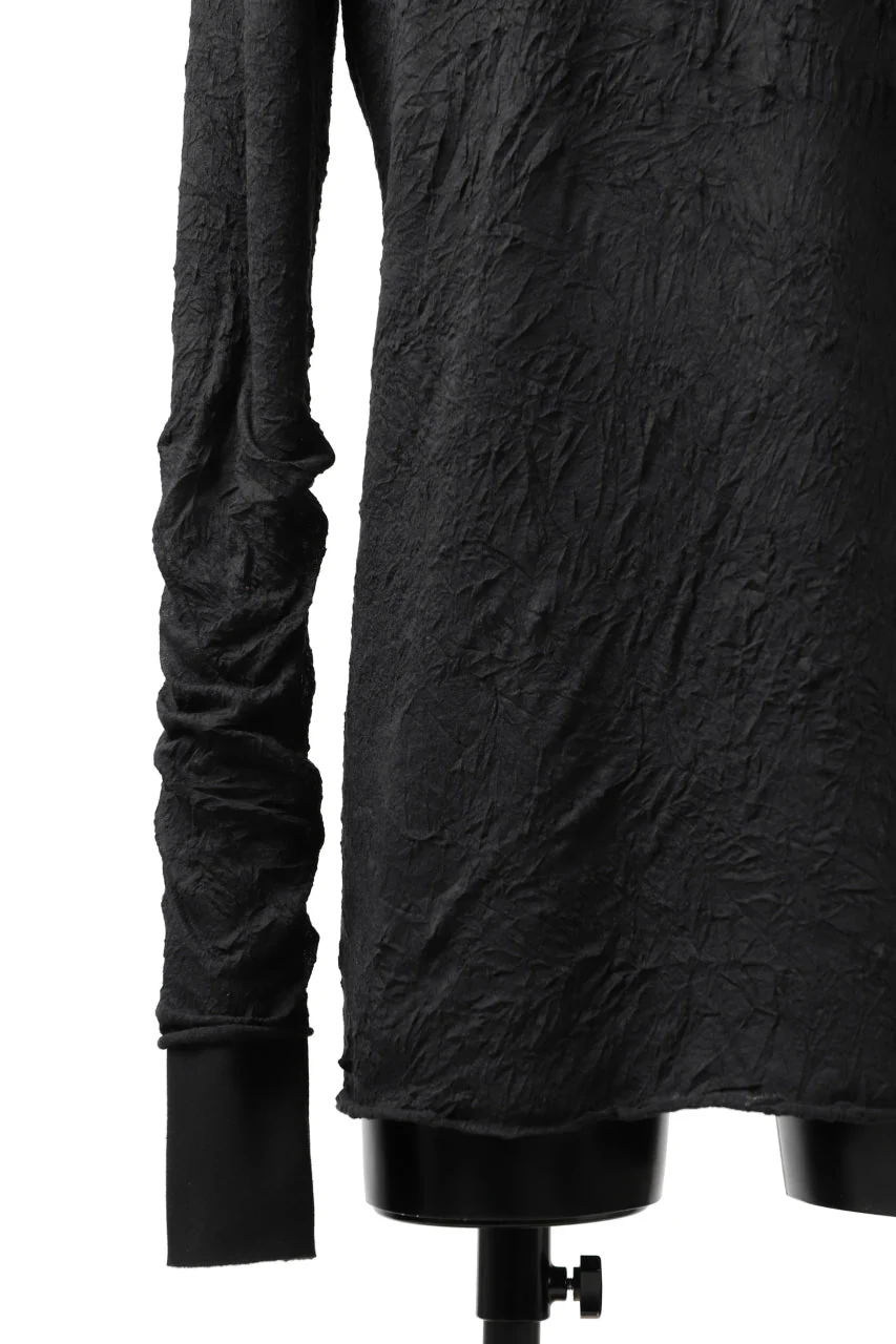 A.F ARTEFACT BomberHEAT×CRUMPLE JERSEY LAYERED TOPS (BLACK×BLACK) - Image 11